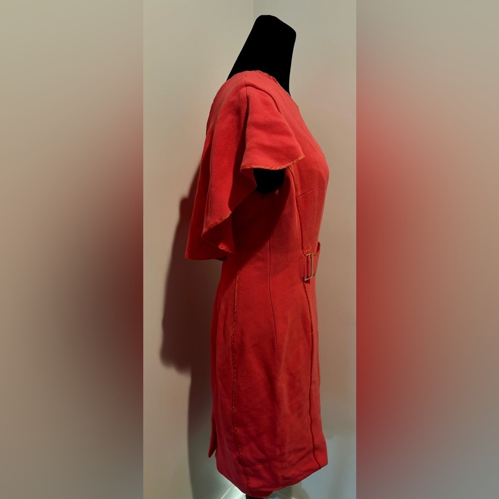 Jason Wu Coral Bubblegum Crepe Flutter Ruffle Sle… - image 2